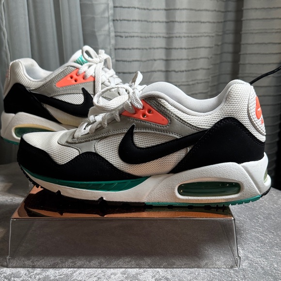 Nike White and Black Athletic Shoes with Orange and Green Accents - Picture 1 of 10